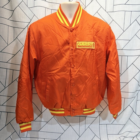 Other - Vintage Garst Seed Orange Sherpa Lined Swingster Snap Jacket Adult Med. Orange